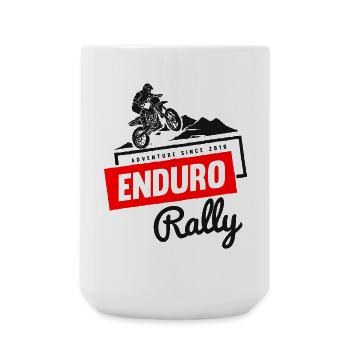 Enduro Rally Adventure Stunt Motor Cross Biker - Large Mug 440 ml - white - Front