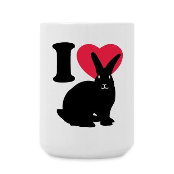 I love rabbits - Large Mug 440 ml - white - Front