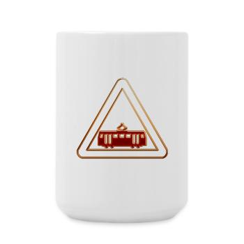 Attention tram 3 - Large Mug 440 ml - white - Front