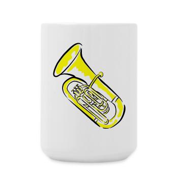 Illustration graphique de tuba sur les vêtements - Grande tasse 440 ml - blanc - Devant