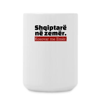 Albanian "Albanian Text" - Large Mug 440 ml - white - Front