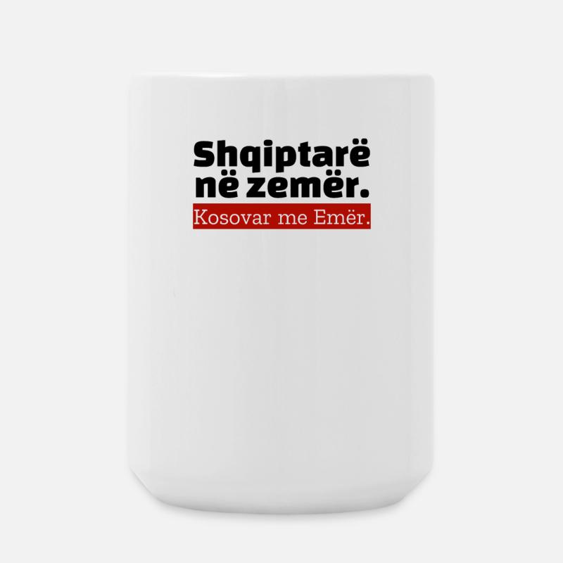 Albanian "Albanian Text" - Large Mug 440 ml - white