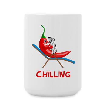 piment, refroidissement, piment, lazybones, paresseux - Grande tasse 440 ml - blanc - Devant