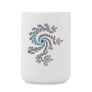 Digitale Spiralfraktal Muster - Große Tasse 440 ml - Weiß - Vorne