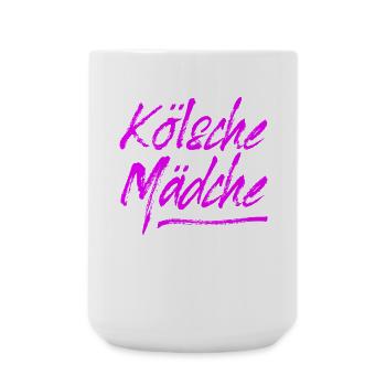 Kölsche Mädche / Karneval in Köln / Kölsch & Kölle - Große Tasse 440 ml - Weiß - Vorne