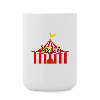 Zirkus Manege Clown Tiere Jongleur Artist Gaukler - Große Tasse 440 ml - Weiß - Vorne