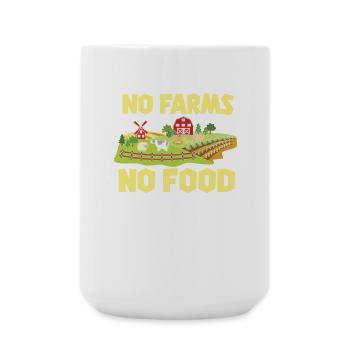 No Farms No Food - Farmer Farmer Gift - Large Mug 440 ml - white - Front