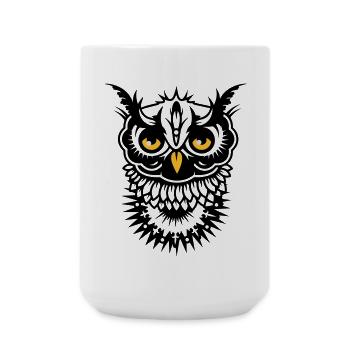 Face of an owl - Large Mug 440 ml - white - Front