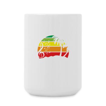 Bunter Musik-Kreis Retro-Silhouette - Große Tasse 440 ml - Weiß - Vorne