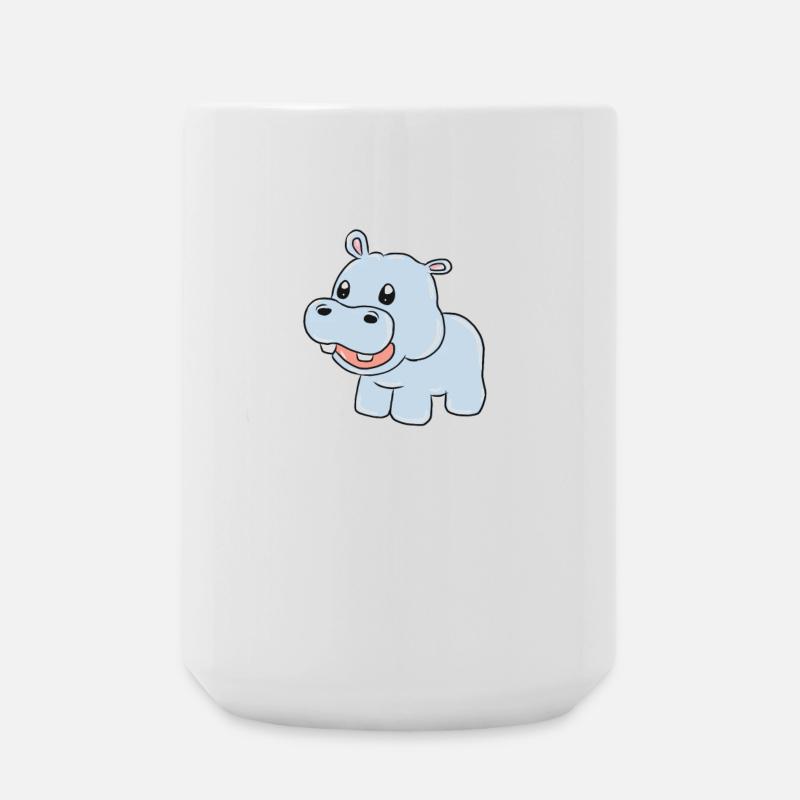 Nilpferd - Große Tasse 440 ml - Weiß