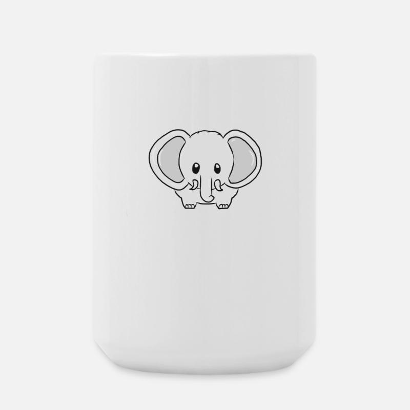 Elefant - Große Tasse 440 ml - Weiß
