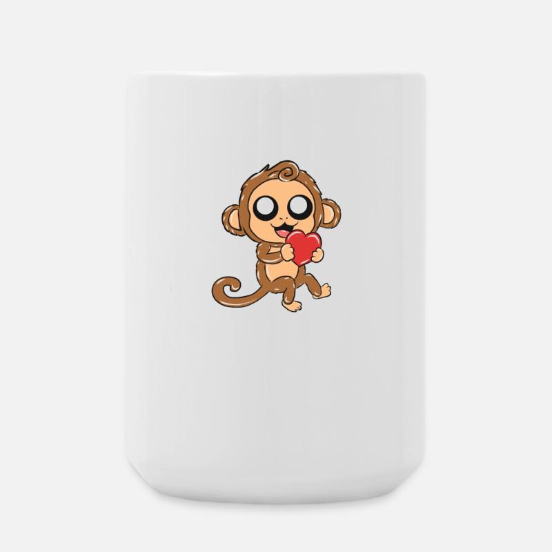 monkey - Large Mug 440 ml - white