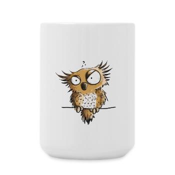 Selber Kauzig Eule Funmotiv Mit Spruch - Große Tasse 440 ml - Weiß - Vorne
