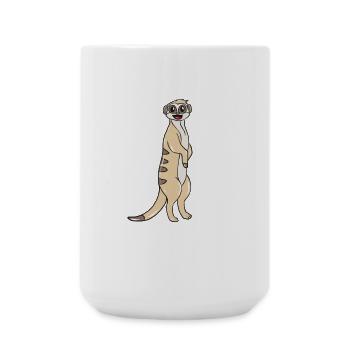 Erdmännchen Tier - Große Tasse 440 ml - Weiß - Vorne