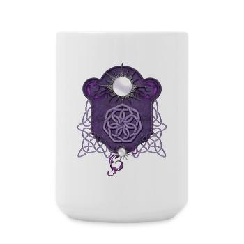 Eleganter dekorativer keltischer Knoten. - Große Tasse 440 ml - Weiß - Vorne