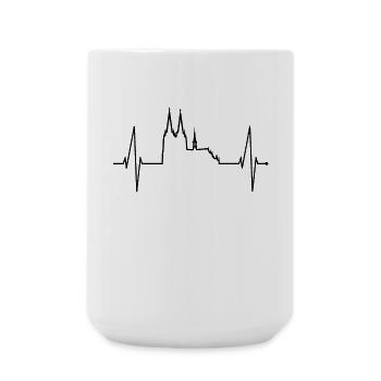 Cologne Battement de coeur Skyline Kölner Dom Herz Pour Kölle - Grande tasse 440 ml - blanc - Devant