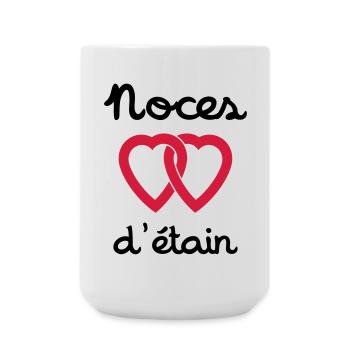 Noces d'étain - Grande tasse 440 ml - blanc - Devant