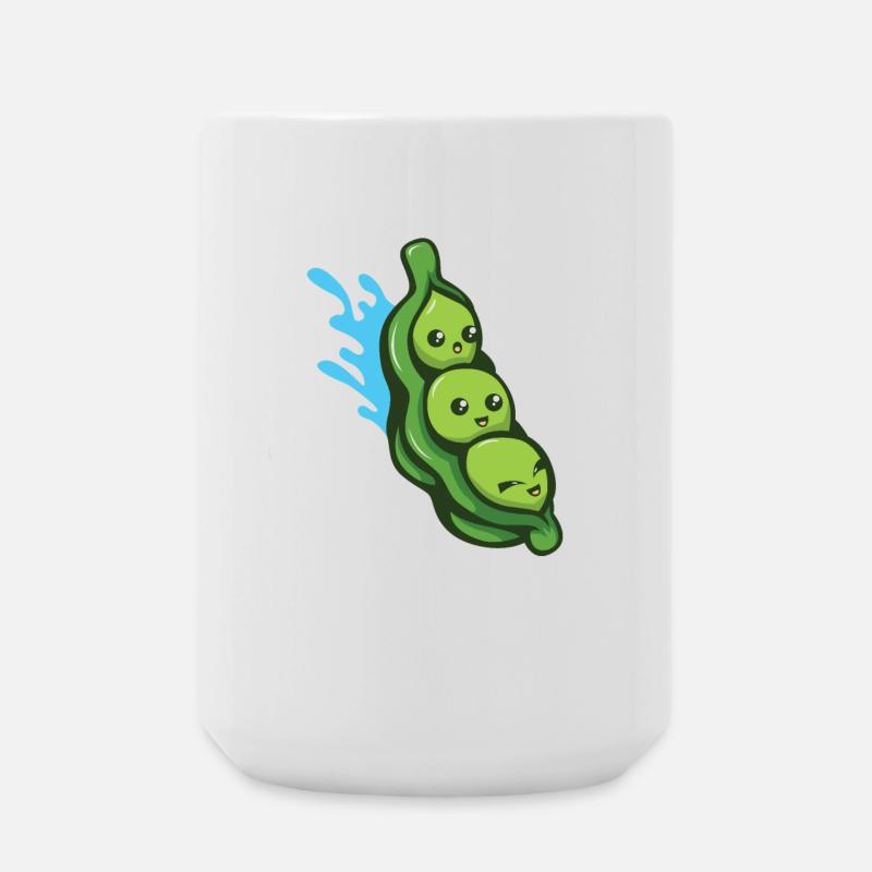Kawaii Pea Pod Watersplash - Large Mug 440 ml - white
