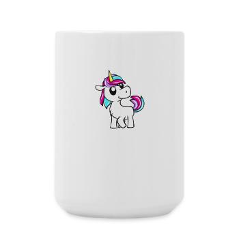 Dessin animé coloré de licorne avec crinière pastel - Grande tasse 440 ml - blanc - Devant
