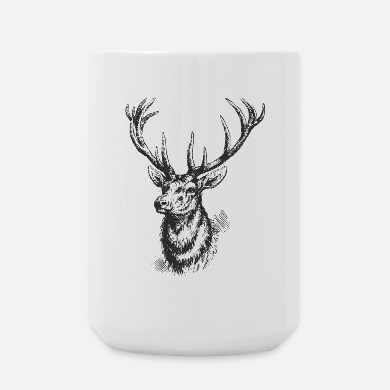 Hirsch - Große Tasse 440 ml - Weiß