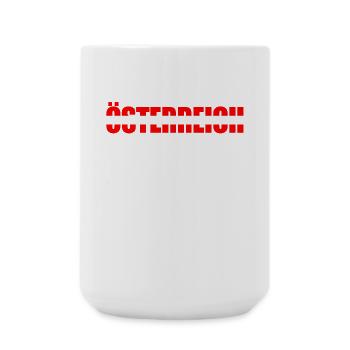 Österreich Flaggenkunst - Große Tasse 440 ml - Weiß - Vorne