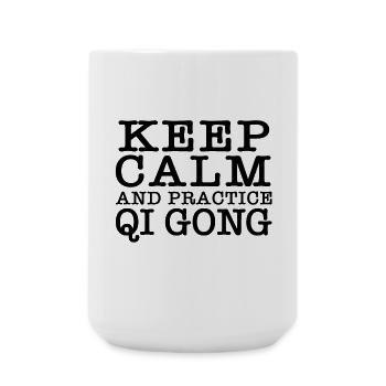 Reste calme et pratique du Qigong - Grande tasse 440 ml - blanc - Devant