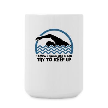 Schwimmen Schwimmer Sport - Große Tasse 440 ml - Weiß - Vorne