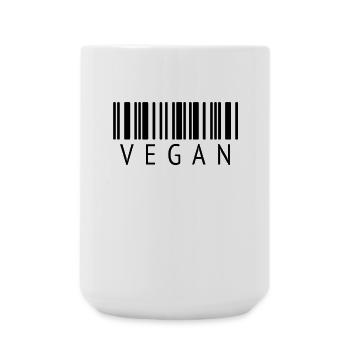 VEGAN Design with Barcode - T-Shirt for Vegans - Large Mug 440 ml - white - Front