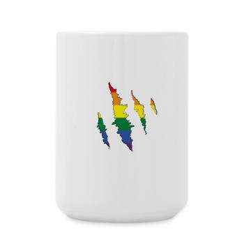Rainbow Claw Scratch Trace - Large Mug 440 ml - white - Front