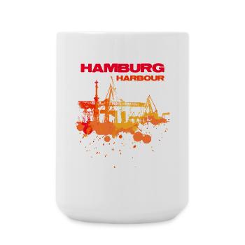 Hamburg Habour - Große Tasse 440 ml - Weiß - Vorne