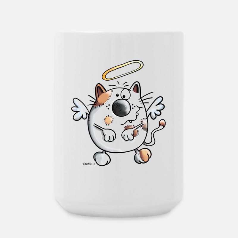 Schutzengel Katze Engel Cartoon  - Große Tasse 440 ml - Weiß