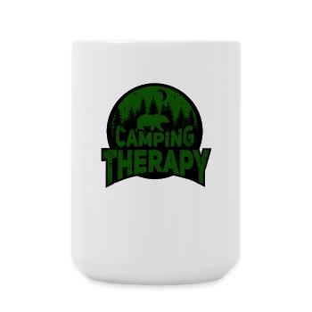 Camper Camping Wald Nacht Therapie Geschenk - Große Tasse 440 ml - Weiß - Vorne