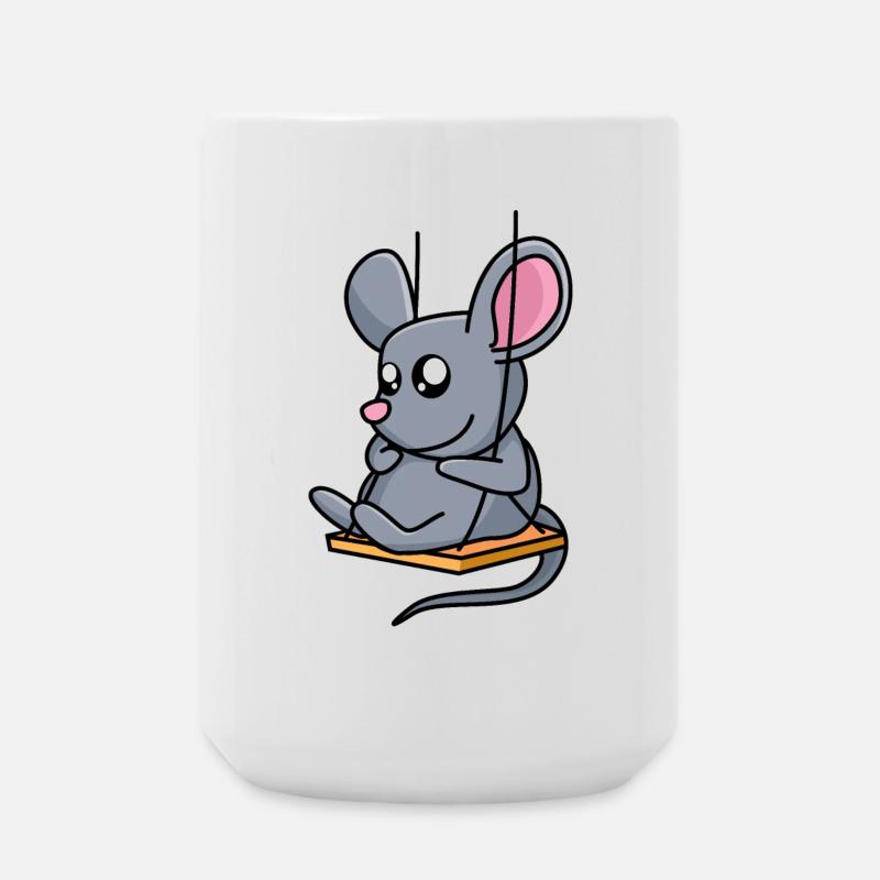Mäuseschaukel - Große Tasse 440 ml - Weiß