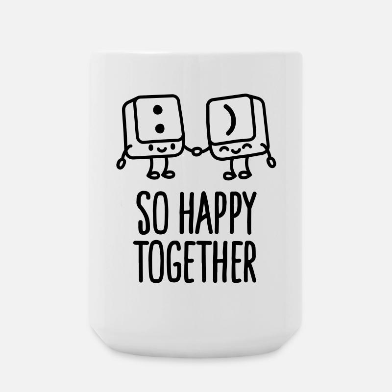 Keyboard keys smile - So happy together - Große Tasse 440 ml - Weiß
