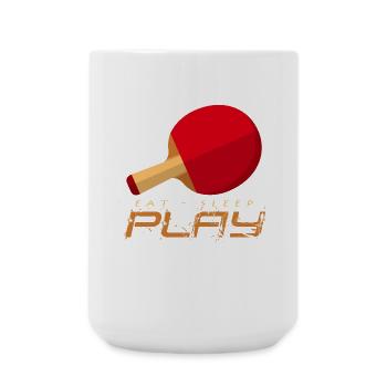 Pingpong Energie: Eat Sleep Play - Große Tasse 440 ml - Weiß - Vorne