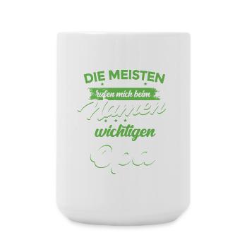 Opa Enkel T-Shirt Die Wichtigsten nennen mich OPA - Große Tasse 440 ml - Weiß - Vorne