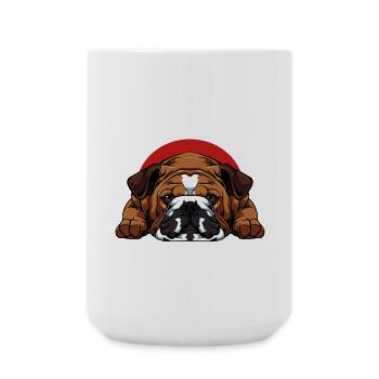 Bulldog Love: More People, More Love - Large Mug 440 ml - white - Front