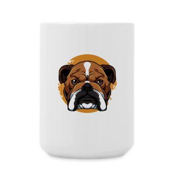 Bulldog Joie de vivre shirt motif - Large Mug 440 ml - white - Front