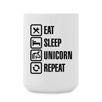 Eat Sleep Unicorn Repeat - Large Mug 440 ml - white - Front