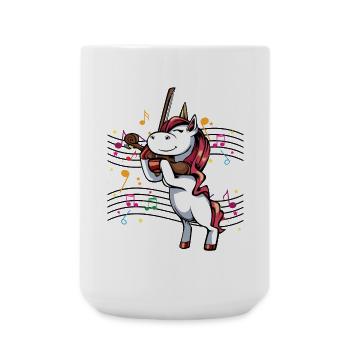 Einhorn Violine Musikzauber - Große Tasse 440 ml - Weiß - Vorne