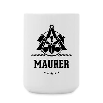 Maurer Schriftzug, Zunftzeichen - Große Tasse 440 ml - Weiß - Vorne
