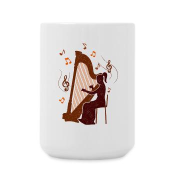 Harfe - Große Tasse 440 ml - Weiß - Vorne