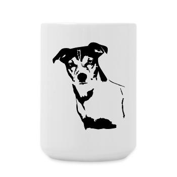 Jack Russell Terrier Kopf - Große Tasse 440 ml - Weiß - Vorne