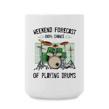 Grünes Drumset Comic-Style - Große Tasse 440 ml - Weiß - Vorne