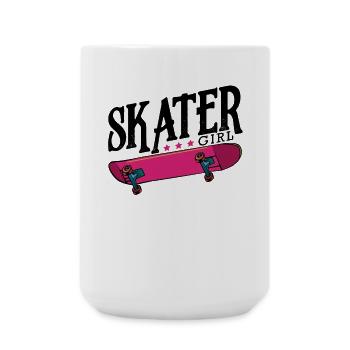 Neon Rosa Skateboard - Große Tasse 440 ml - Weiß - Vorne