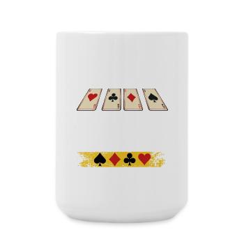 Chemise distributrice d’argent avec cartes de poker - Grande tasse 440 ml - blanc - Devant