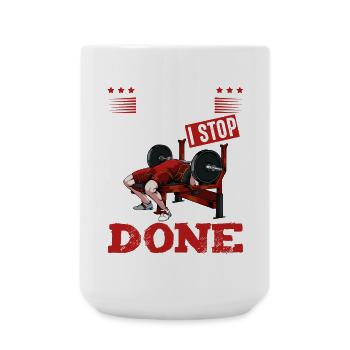 Durchhalten beim Krafttraining - Große Tasse 440 ml - Weiß - Vorne