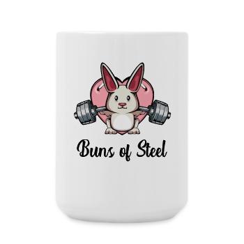 Power bunny with heart - Large Mug 440 ml - white - Front