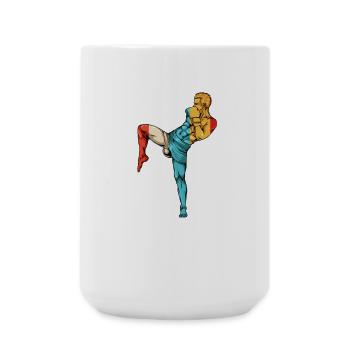Kickboxing Kraftsilhouette - Große Tasse 440 ml - Weiß - Vorne