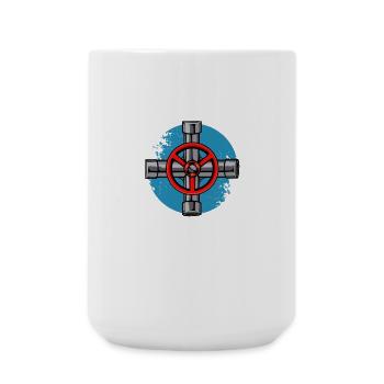 Déclaration tubulaire avec roue de soupapes - Grande tasse 440 ml - blanc - Devant